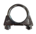 Galvanised 54mm U clamp [2 inch]. Fits the swaged end of a 50.8mm/2 inch pipe or 54mm external diameter pipe.