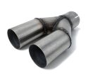 Y-Piece for Tailpipe Fitting [2.5 inch] [stainless steel] 2.5" (63.5mm) in / 2 x 2.5" (63.5mm) out - use with 90mm tailpipes U276310